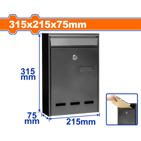 Wadfow  Metal Mailbox - Black