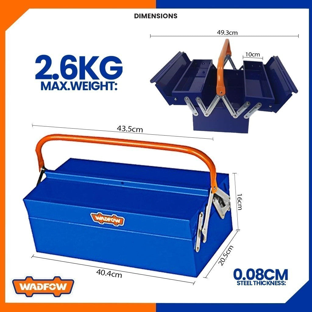 Steel Tool w/ (2) compartments Portable Box 404 x 205 x 160mm