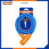 Wadfow 12mm x 800mm | 12mm x 1200mm | 15mm x1200mm Bicycle Lock / Safety Lock 2pcs keys WBK111 (WHT)