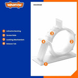Adjustable Cable Tie Mounts w/ Double-sided glue tape & 4Position Adjustment 100pcs/set White