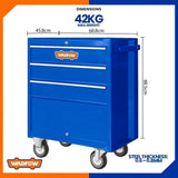 Roller Tool Cabinet Organizer with 3pcs Drawers 688 x 458 x 735mm WCS2A03