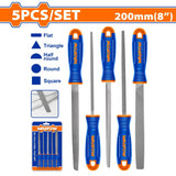 Wadfow WSF2405 5PCS/Set 8inch/200mm Industrial T12-Steel Metal Files