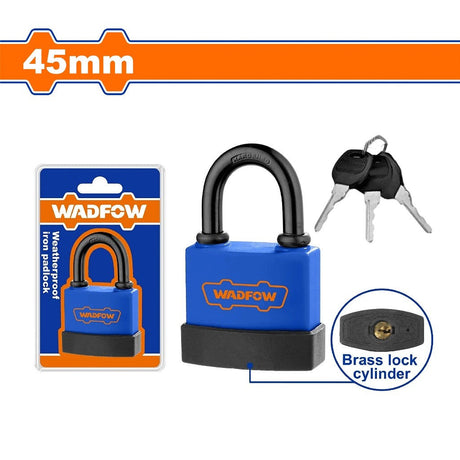 Wadfow WPD9445 | WPD9455 45mm-55mm Anti-Rust Weatherproof Laminated Iron Padlock Includes 3 Keys