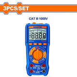 Wadfow WDM94012 3PCS/SET Digital Multi Tester Multimeter Electrical Test Kit