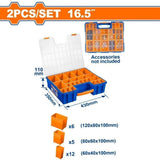Wadfow WTB1633 2PCS/SET 16.5 Inch Plastic Organizer Boxes for Smaller Components