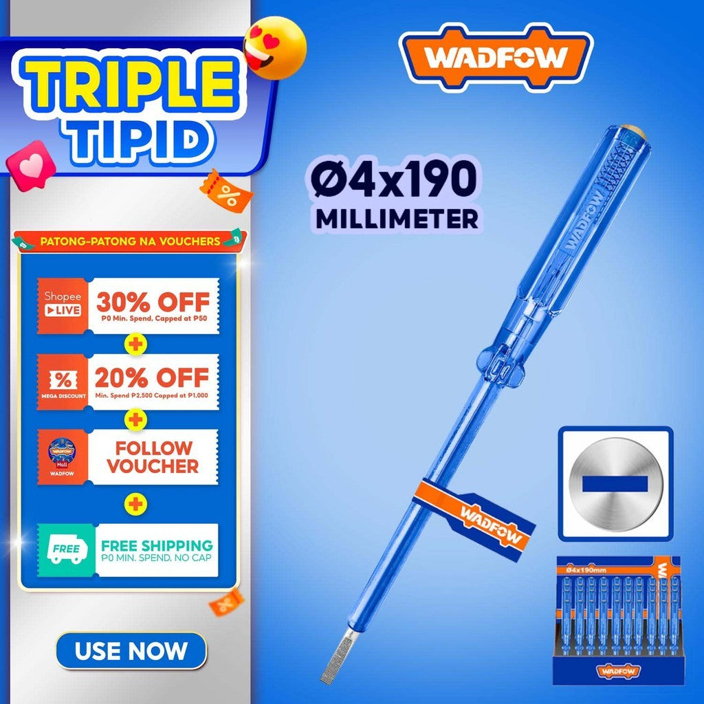 Wadfow WTP1903 Test Pencil Ac Voltage Tester Light 4 x 190mm(AC 100-500V)
