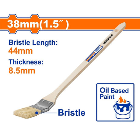 Wadfow 1.5in(38mm)|2in(50mm)|2.5in(63mm) Curved tip Paint Brush For Oil-Based With Wooden Handle