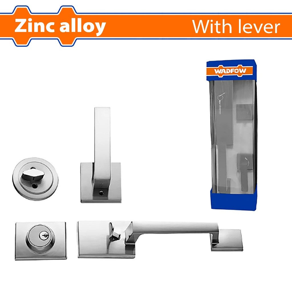 Wadfow WUH1501 Handle Set with Single Cylinder and Lever Interior Key For Main Door