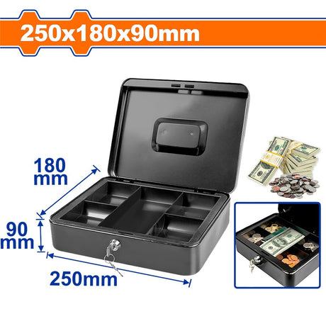 Wadfow 0.7L | 1.4L | 2.9L | 4.1L | 6.5L Volume Capacity Metal Safety Box For Money with 2pcs Keys