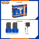 Wadfow S12 Series Lithium-Ion Cordless Drill 12v With 2Pcs Battery & Charger