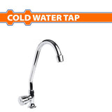 Wadfow Brass Body Stainless Steel Handle Cold Water Tap Faucet Sink Type & Wall Type