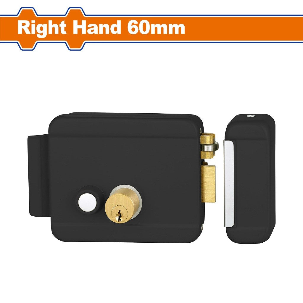 Wadfow WKLZ521 Electric Rim Lock Right Hand 60mm (DC12V±10%/1.5~3A) with 3-Brass Key