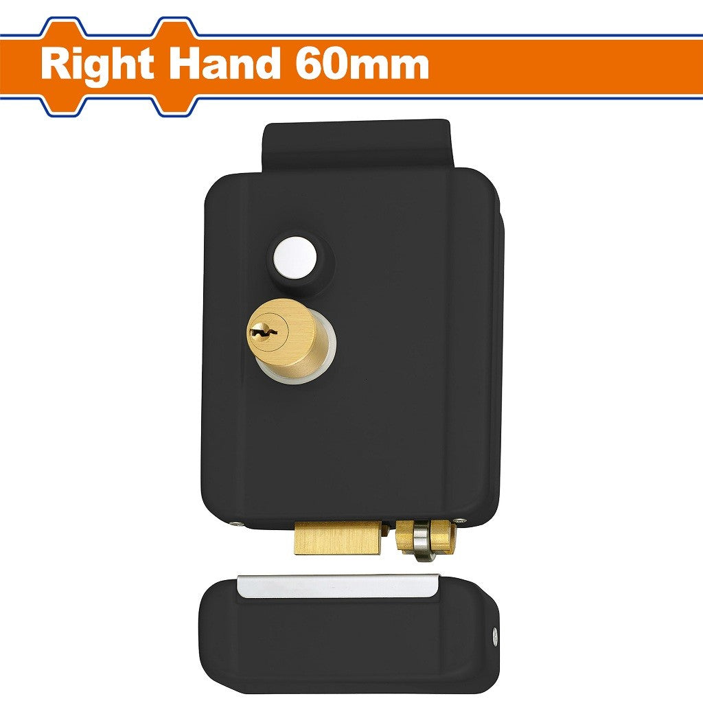 Wadfow WKLZ521 Electric Rim Lock Right Hand 60mm (DC12V±10%/1.5~3A) with 3-Brass Key