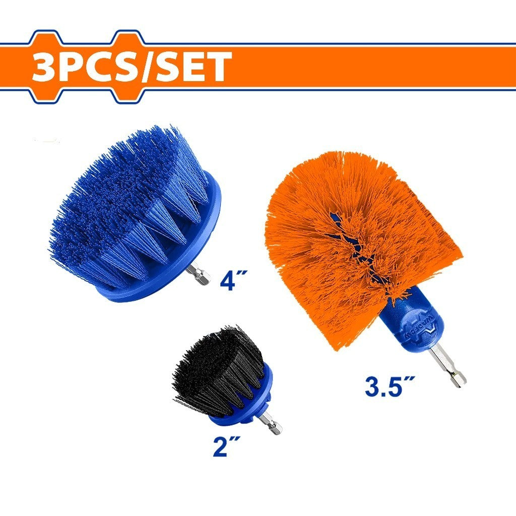 Wadfow WND5401 3PCS/Set 1/4inch Multi-Purpose Drill Brush Head Set