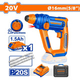 Wadfow WLM1516/WLM1B161 P20S 20V Lithium-Ion Cordless Rotary Hammer with & without Battery-Charger