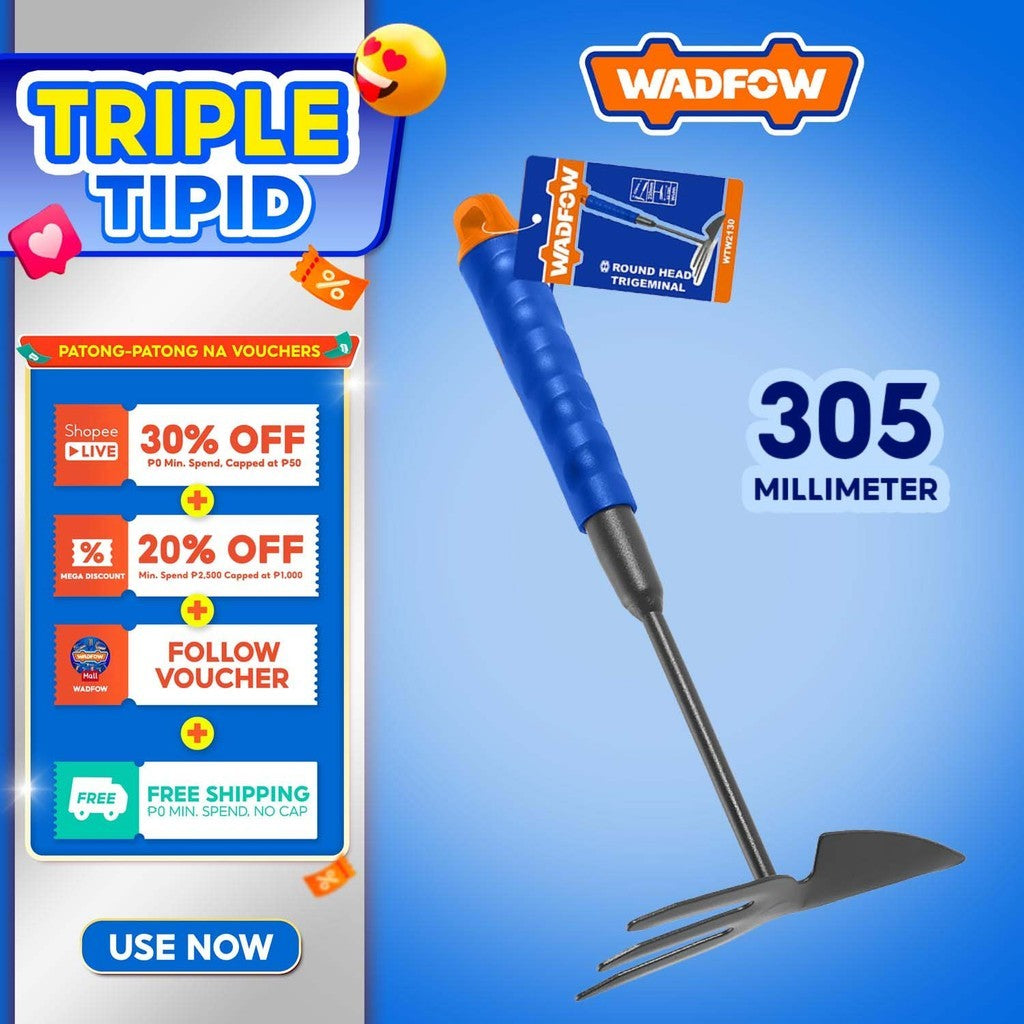 Wadfow WTW2130 305mm x 70mm Gardening Tools Garden Rake With (PP) Handle