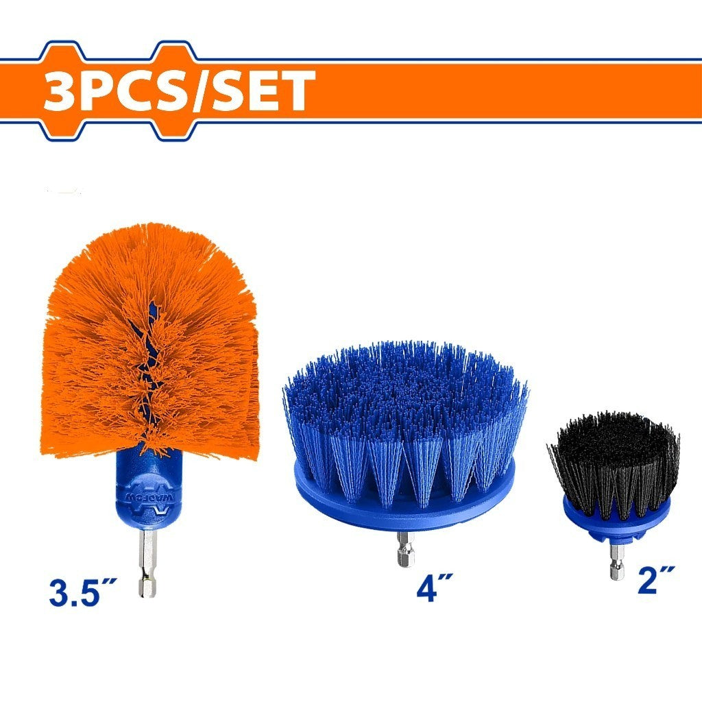 Wadfow WND5401 3PCS/Set 1/4inch Multi-Purpose Drill Brush Head Set