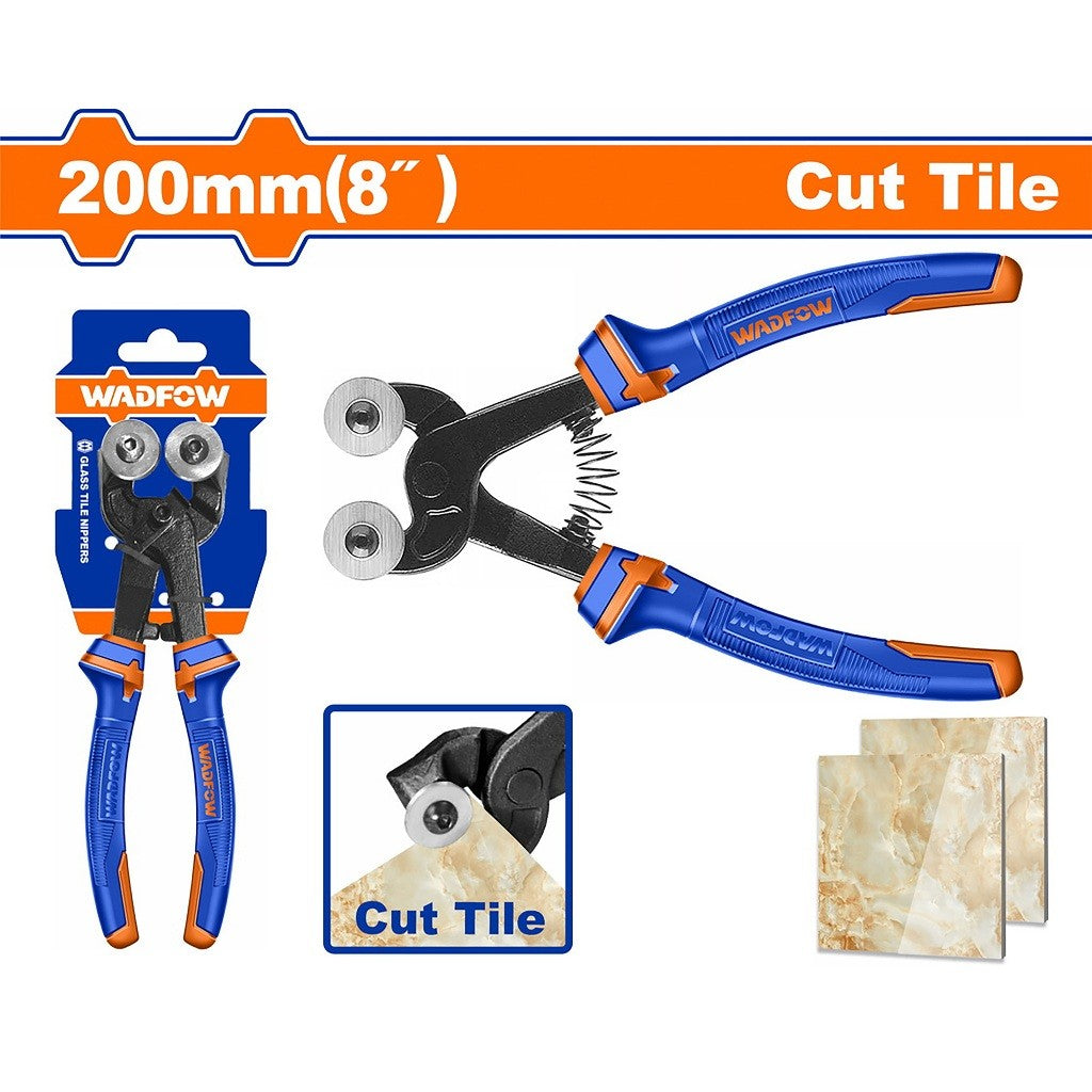 Wadfow 8inches (200mm) Manual Glass Cutting Pliers Black finish and Polish Tile Cutter