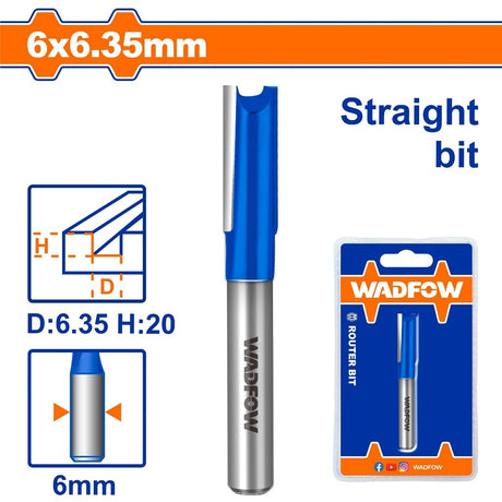 Wadfow 6.35mm-25mm Router Bit / Straight Bit Wood Milling Cutter SOLD PER PIECE