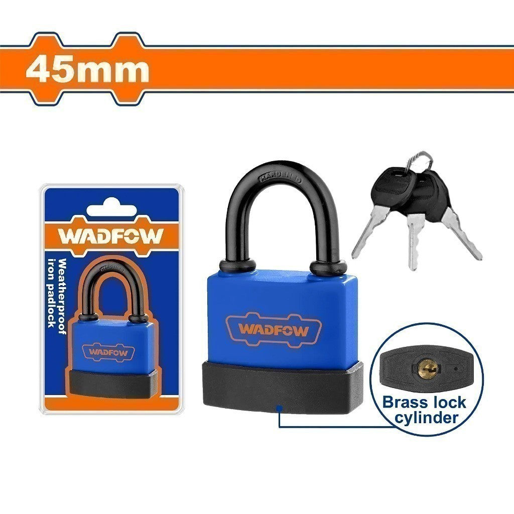 Wadfow WPD9445 | WPD9455 45mm-55mm Anti-Rust Weatherproof Laminated Iron Padlock Includes 3 Keys