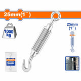 Wadfow WTHE1325 25mm(1") Turnbuckle Hook and Eye Cable Tensioner Hook