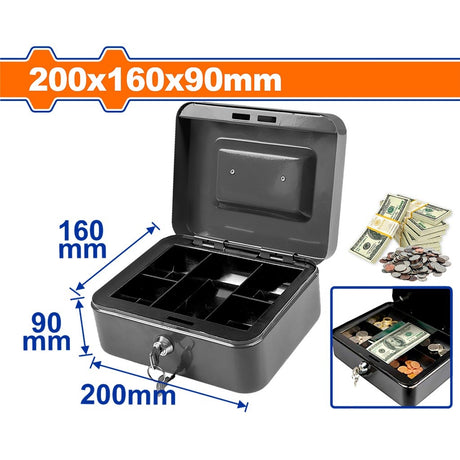 Wadfow 0.7L | 1.4L | 2.9L | 4.1L | 6.5L Volume Capacity Metal Safety Box For Money with 2pcs Keys