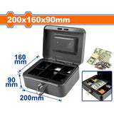 Wadfow 0.7L | 1.4L | 2.9L | 4.1L | 6.5L Volume Capacity Metal Safety Box For Money with 2pcs Keys