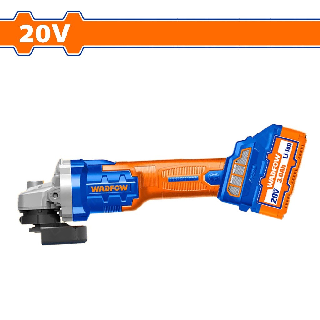 Wadfow WLAP5212 P20S/20V Lithium-Ion Cordless Brushless Motor Angle Grinder with 5PCS Cutting Disc