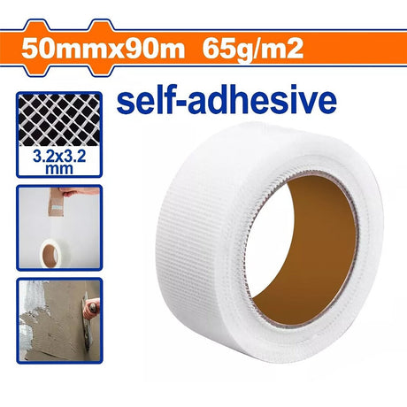 Wadfow 50mm x 45m-90m Fiberglass Self-Adhesive Mesh Tape WWGB1345 | WWGB1390