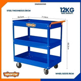 3-Layer Compartment Trays Roller Tool Cart 719 x 365 x 663mm WCS1A13