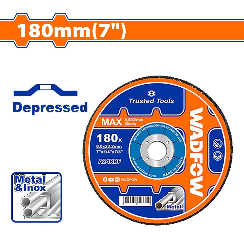 Wadfow  7 Inch Depressed Centre Abrasive Metal Grinding Disc WAC1373