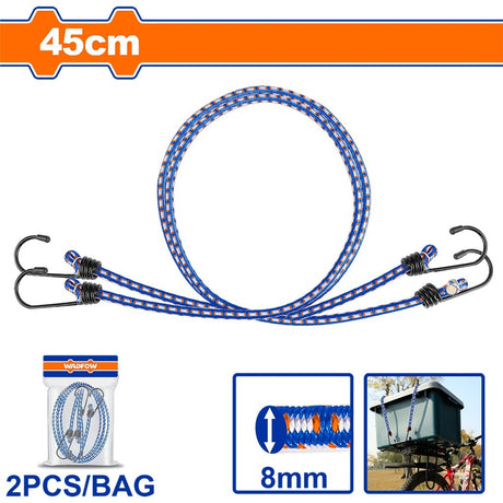 Wadfow 2PCS/Set 45cm | 60cm | 90cm PP Rope & Rubber Elastic Octopus Luggage Bicycle Strap Rope Set