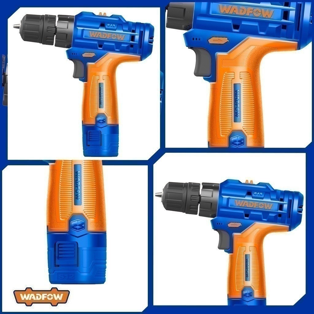 Wadfow S12 Series Lithium-Ion Cordless Drill 12v With 2Pcs Battery & Charger