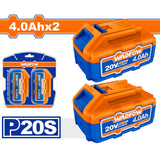 Wadfow WOS240685 2PCS/SET P20s/20v Lithium-Ion Battery Pack For Cordless Power Tool 4.0Ah