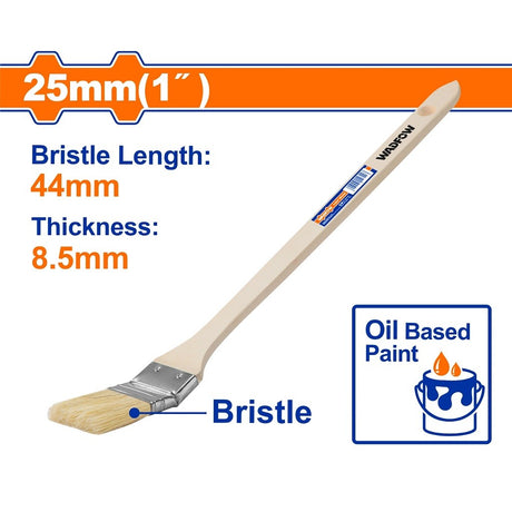 Wadfow 1.5in(38mm)|2in(50mm)|2.5in(63mm) Curved tip Paint Brush For Oil-Based With Wooden Handle