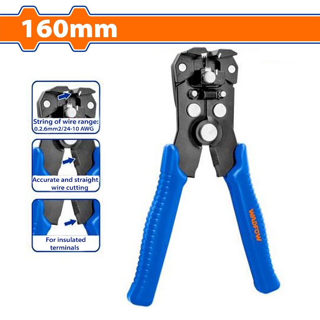 Wadfow WBQ3606 160mm / 0.2-6mm(24-10AWG) Automatic Wire Stripper