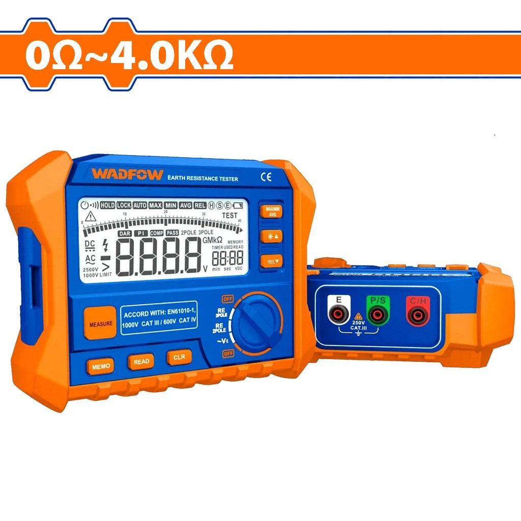 Wadfow WDM9504 2-3 Pole Mode RCD/LOOP Leakage Current Insulation Earth Resistance Tester