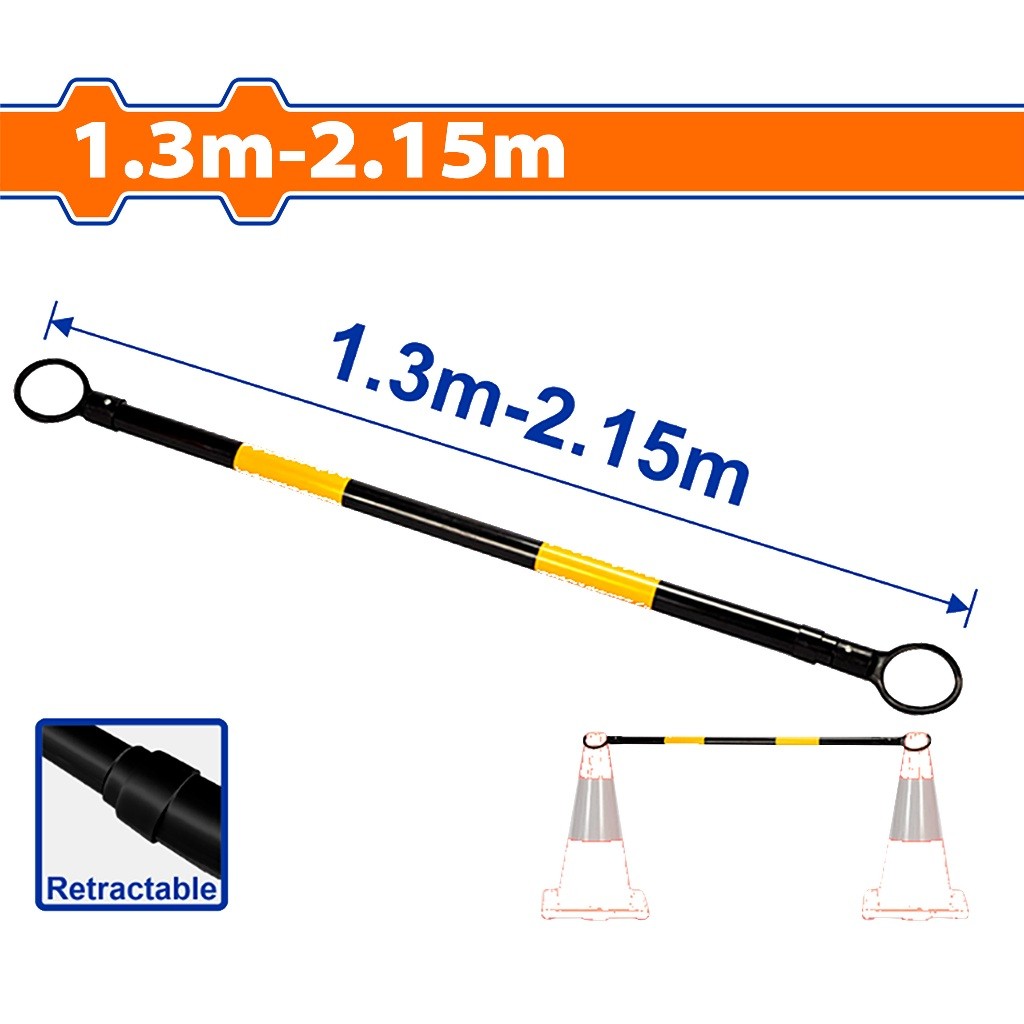 Wadfow WCBR1301 Retractable Traffic Cone Bar 1.3m-2.15m