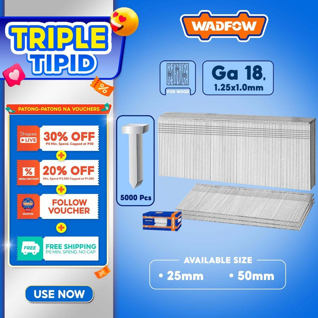Wadfow Air Brad Nail Accessories / T-Nail for Pneumatic Brad Nailer SOLD per box