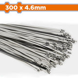 Wadfow 100pcs Stainless Steel Zip Tie Heavy Duty Multi-Purpose Self-Locking Cable SOLD PER PACK