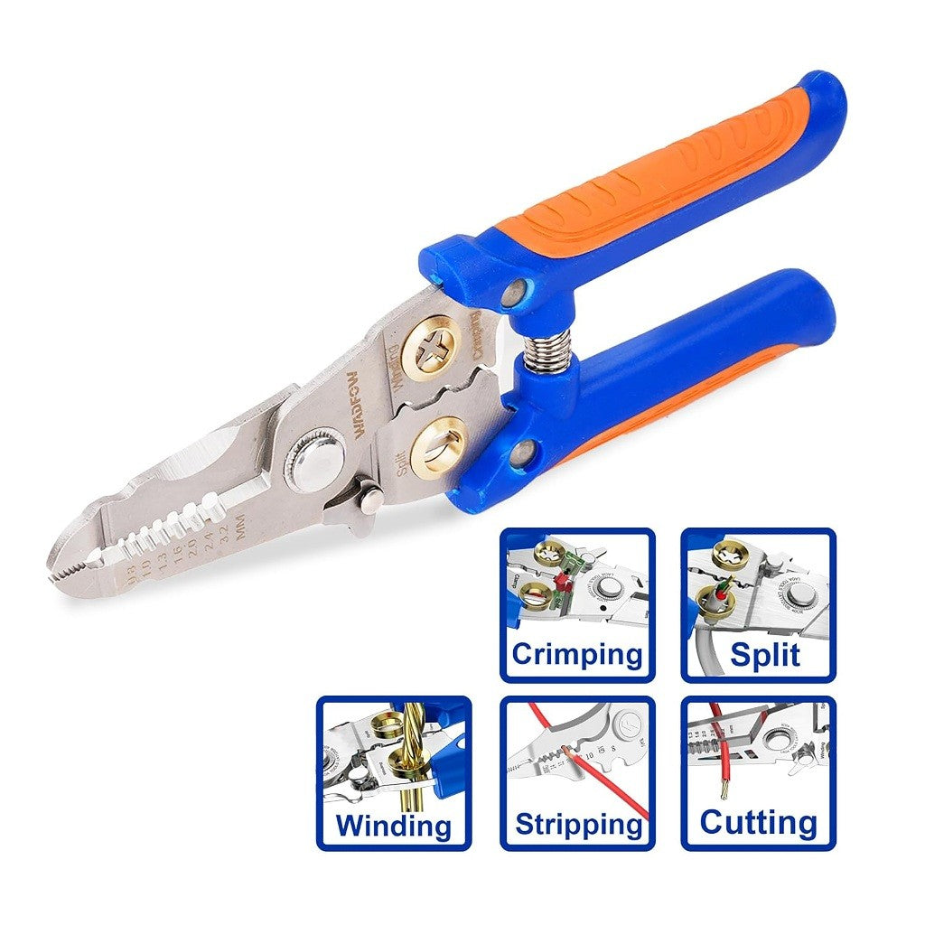 Wadfow WPL5627 180mm(7in) Wire Stripper Sharp Edge For Cutting