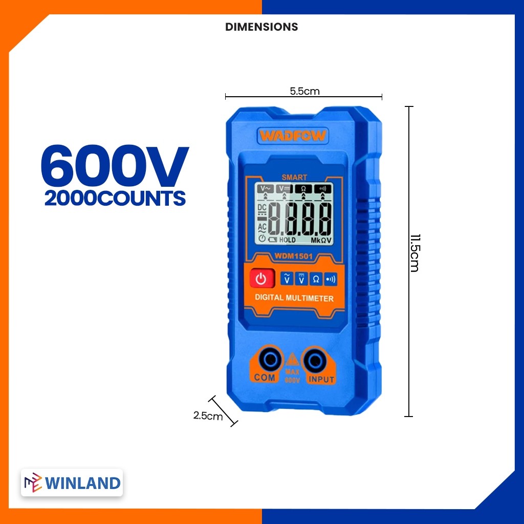 Wadfow WDM94011 3PCS/SET Electrical Test Kit Voltage Detector, Digital Multimeter & AC Clamp Meter