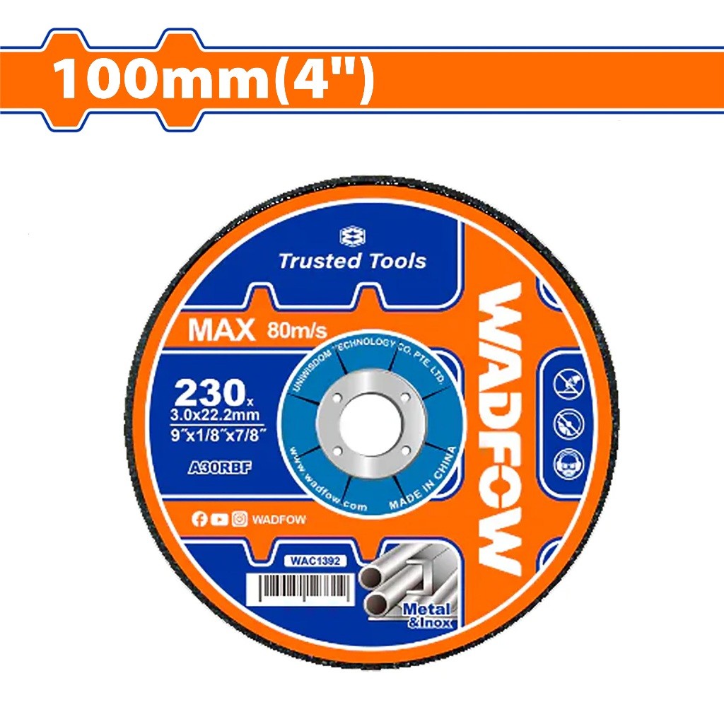 Wadfow WAC1342 4 Inch Abrasive Metal Grinding Disc