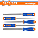 Wadfow WSF2405 5PCS/Set 8inch/200mm Industrial T12-Steel Metal Files
