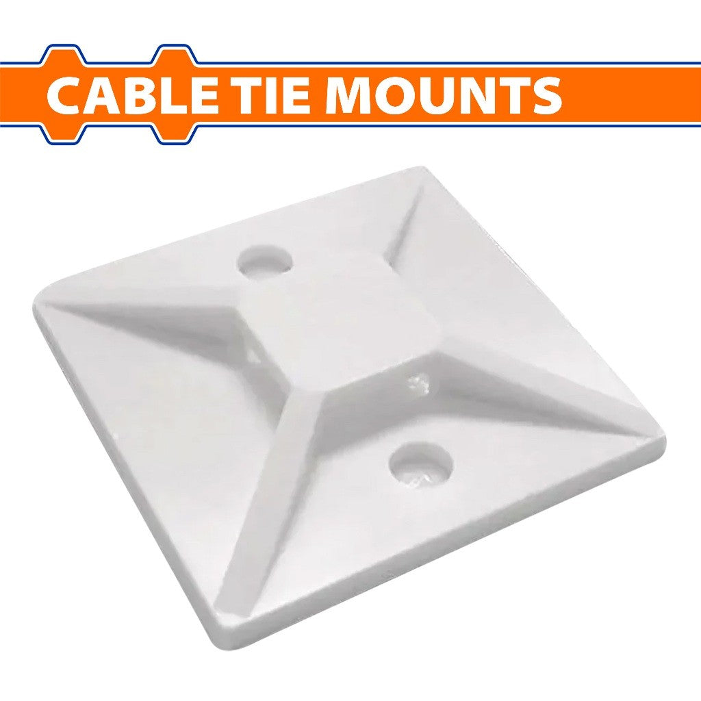 Wadfow 100pcs/set Cable Tie Sticking Mounting Base Self Adhesive Wall Clamps SOLD PER PACK