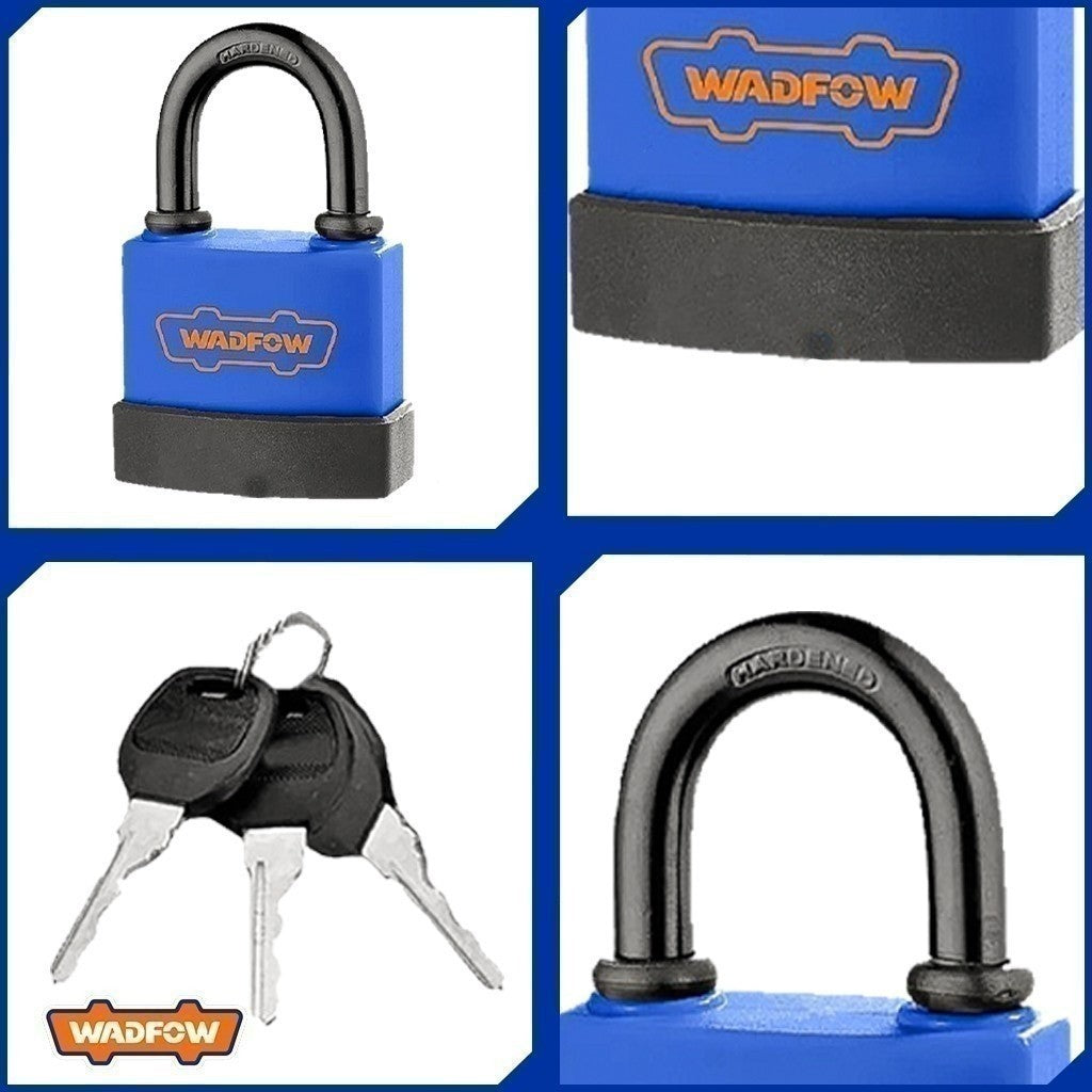 Wadfow WPD9445 | WPD9455 45mm-55mm Anti-Rust Weatherproof Laminated Iron Padlock Includes 3 Keys