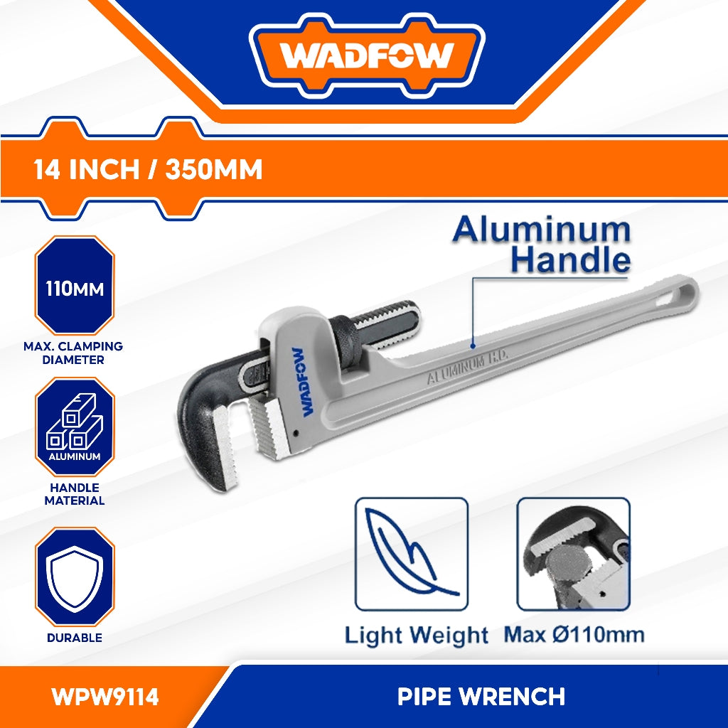 Wadfow Industrial 14" Piping Wrench with Aluminum Handle WPW9114