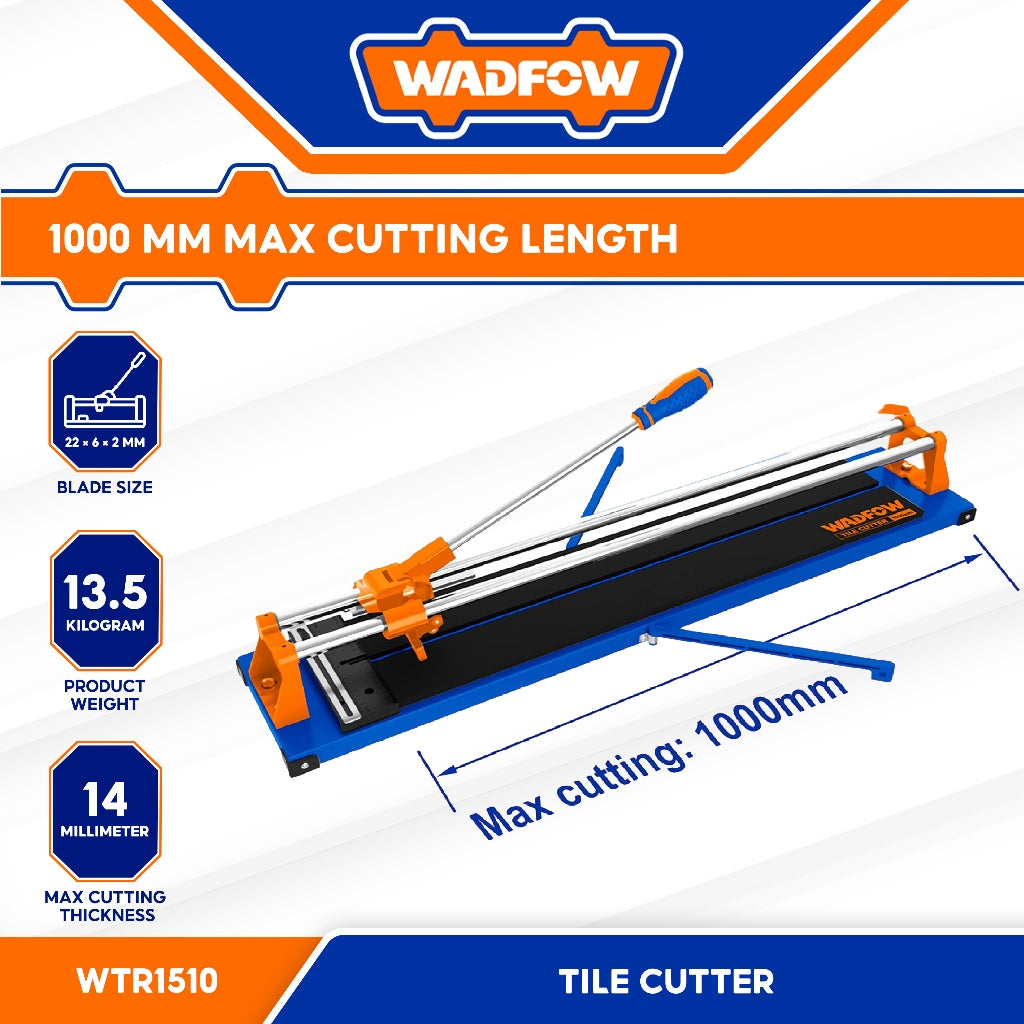 Wadfow WTR1510 1000mm x 14mm Manual Tile Cutter