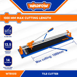 Wadfow WTR1510 1000mm x 14mm Manual Tile Cutter
