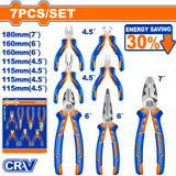 Wadfow WPS0617 7PCS/Set High Leverage Pliers Set with Strong Grip and Comfortable Handle